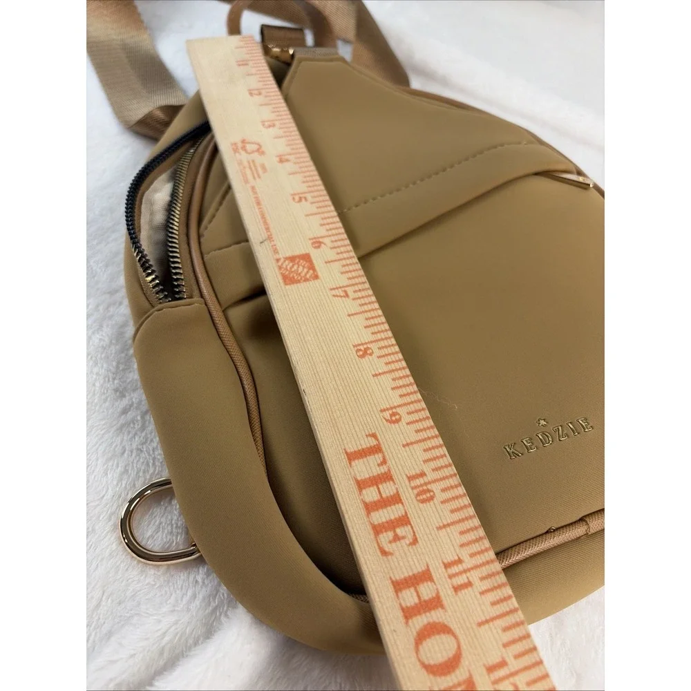 KEDZIE Sloane Sling Bag Camel Neoprene Crossbody Festival Streetwear Athleisure